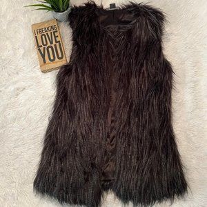 Armani Exchange Black Faux Fur Vest